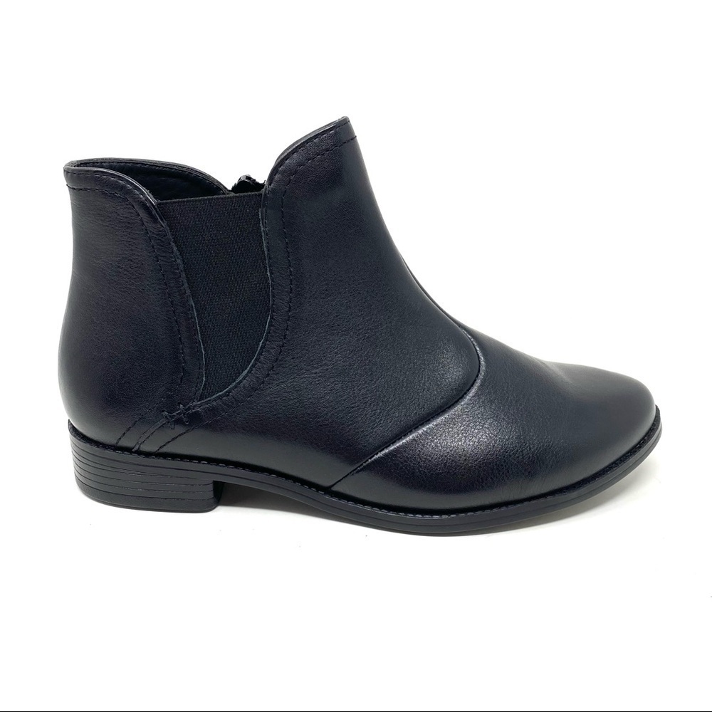 Ziera Stanford black leather ankle boots WIDE